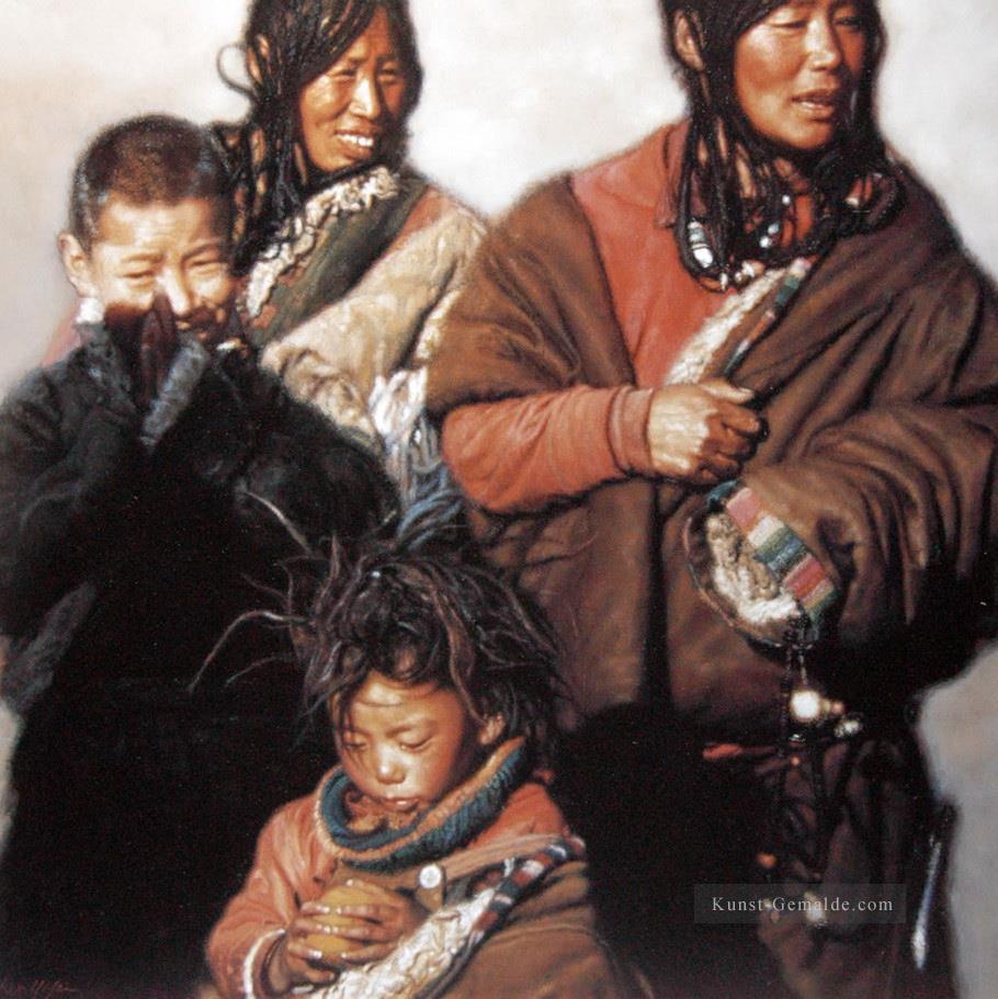 tibetischen Familie (2) chinesische Chen Yifei Ölgemälde